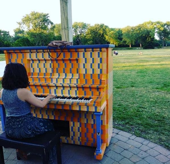 Public piano in Laval, Quebec, Canada