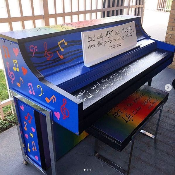 Public piano in Bergen County, New Jersey, United States