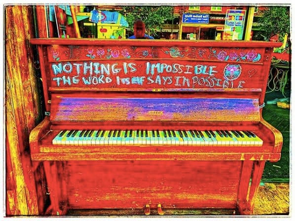 Public piano in London, England, United Kingdom