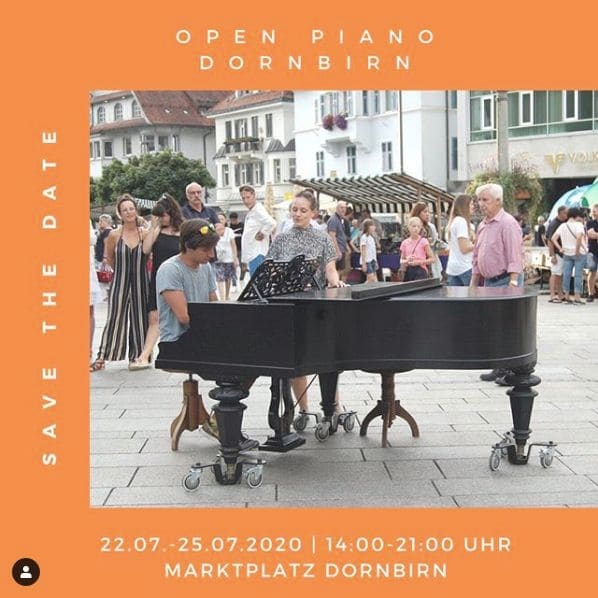 Public piano in Markt, Vorarlberg, Austria