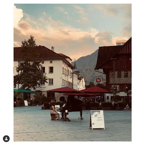 Public piano in Markt, Vorarlberg, Austria