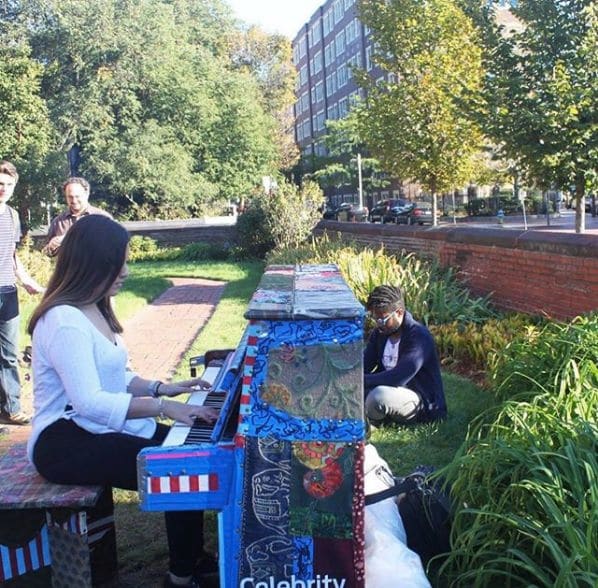 Public piano in Cambridge, Massachusetts, United States