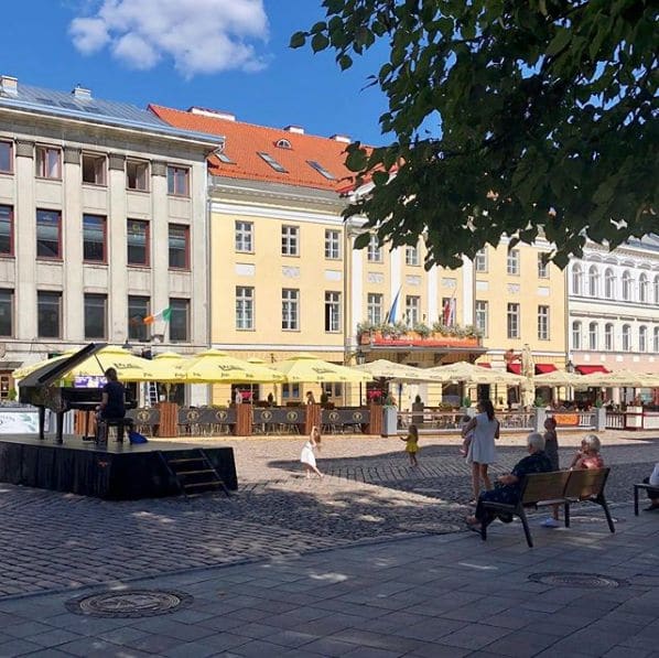 Public piano in Tartu, Estonia