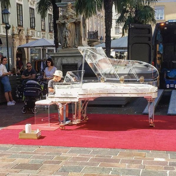 Public piano in Klagenfurt, Carinthia, Austria