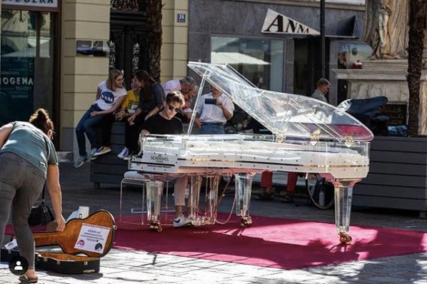 Public piano in Klagenfurt, Carinthia, Austria