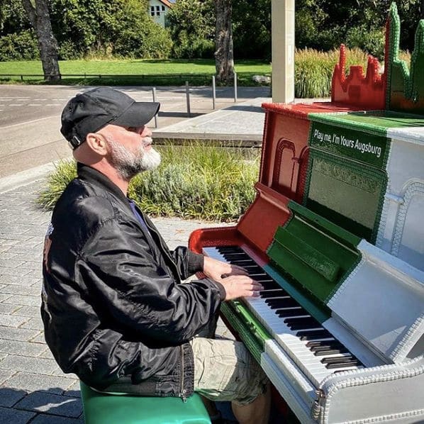 Public piano in Augsburg, Bavaria, Germany