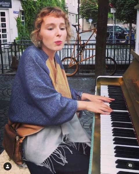 Public piano in Augsburg, Bavaria, Germany
