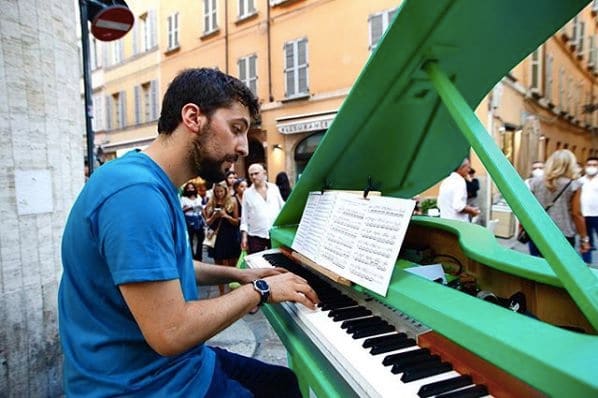 Public piano in Parma, Emilia-Romagna, Italy