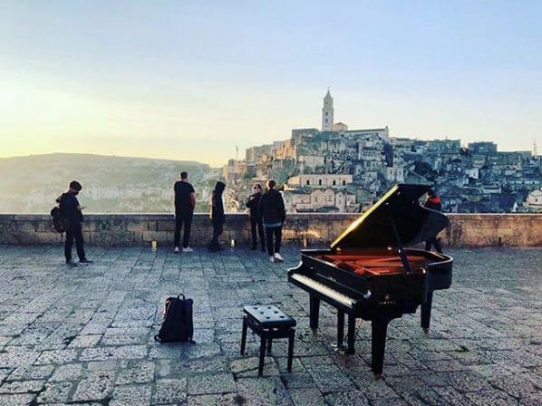 Public piano in Matera, Basilicata, Italy