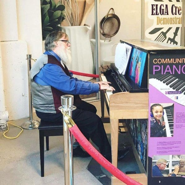 Public piano in Flint, Michigan, United States