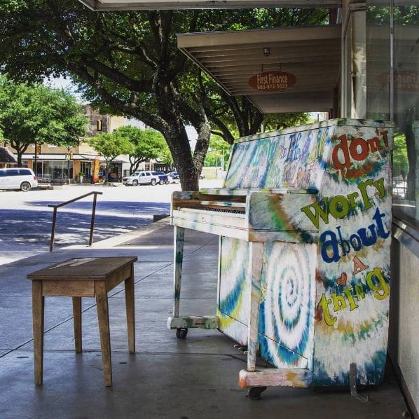 Public piano in Navarro County, Texas, United States