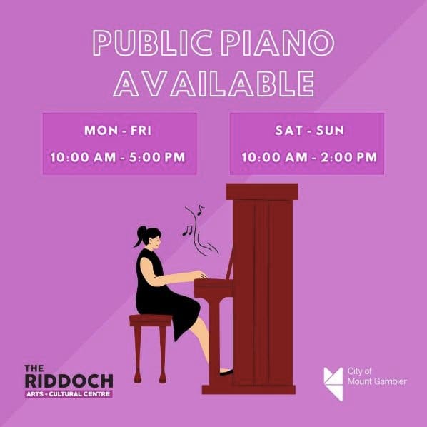 Public piano in Mount Gambier, South Australia, Australia