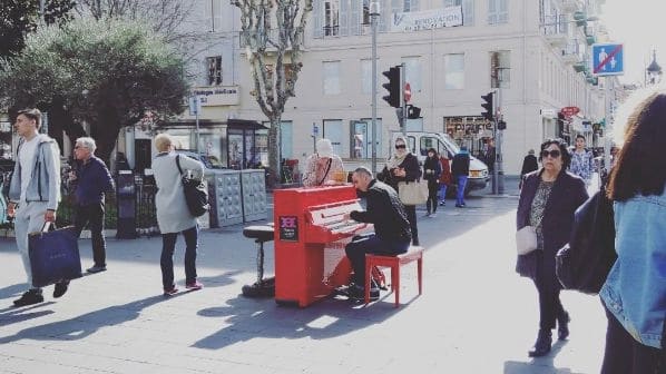 Public piano in Nice, Provence-Alpes-Côte d'Azur, France