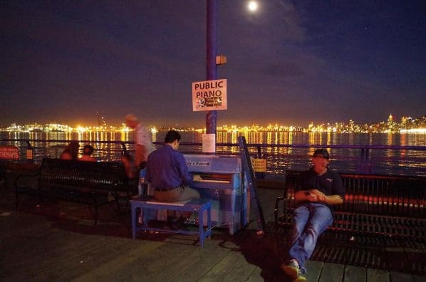Public piano in North Vancouver, British Columbia, Canada