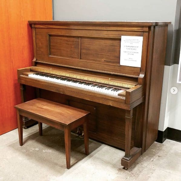 Public piano in Calgary, Alberta, Canada