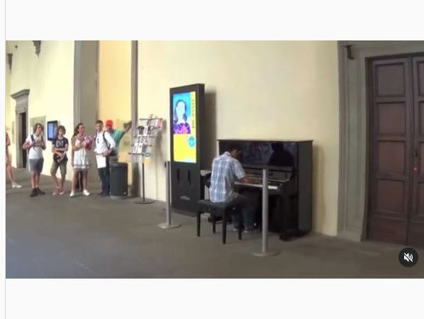 Public piano in Florence, Tuscany, Italy