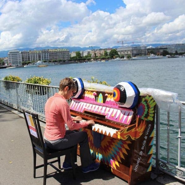 Photo of Geneva, Switzerland at Ecole Saint-Antoine, Promenade de Saint-Antoine, Cité, Geneva, Grand Genève, Geneva, 1204, Switzerland. The weirdest piano in the the weirdest…