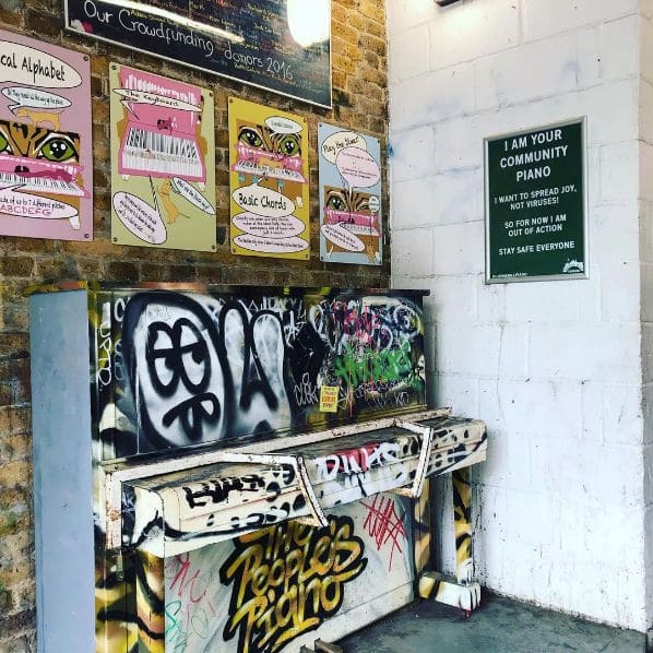 Public piano in London, England, United Kingdom