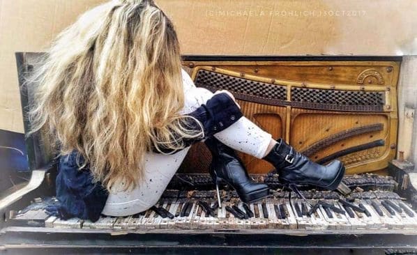 Public piano in Frankfurt, Hesse, Germany