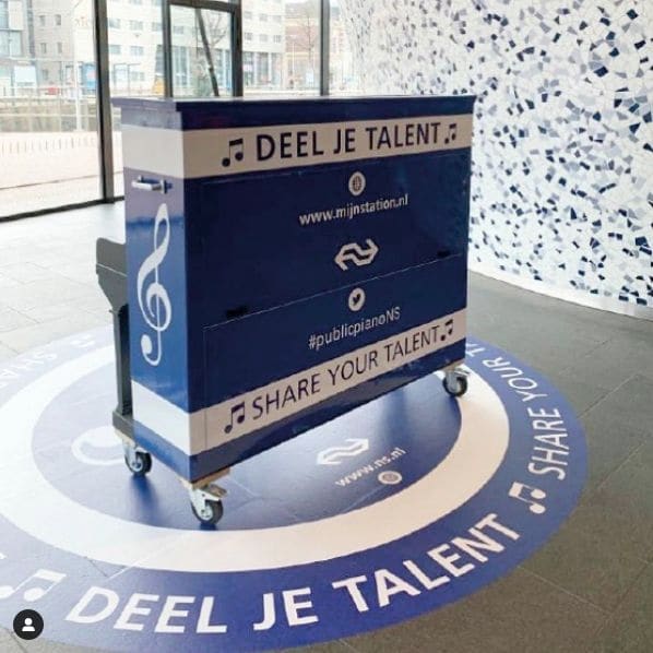 Public piano in Leeuwarden, Frisia, Netherlands