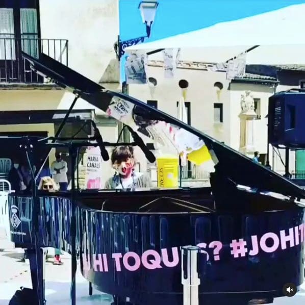 Public piano in Lleida, Catalonia, Spain