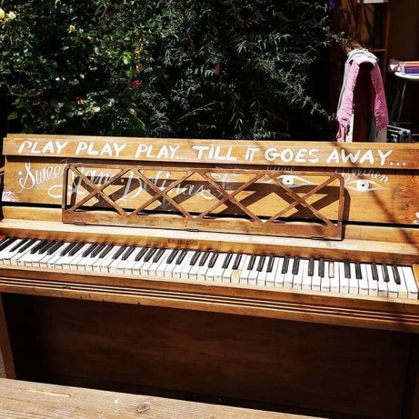 Public piano in Marin County, California, United States
