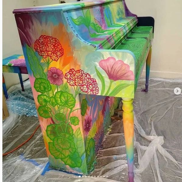 Photo of Reidsville, North Carolina at KFC, West Harrison Street, Reidsville, Rockingham County, North Carolina, 27320, United States. Work in progress: painted piano project for…
