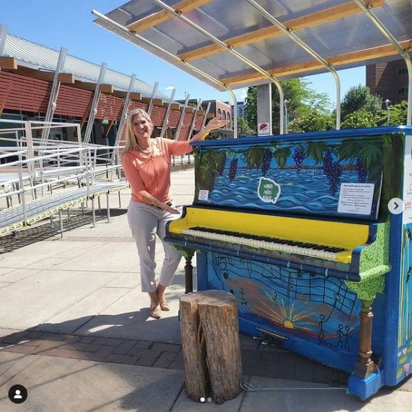 Public piano in Kelowna, British Columbia, Canada