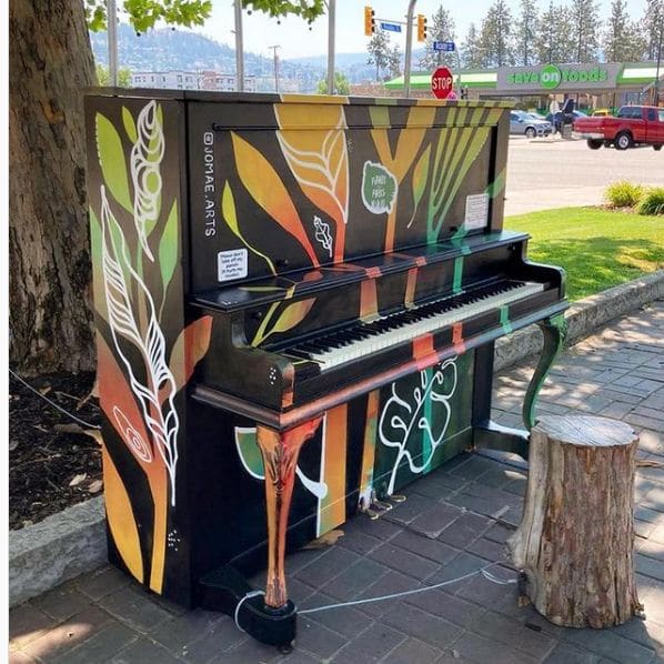 Public piano in Kelowna, British Columbia, Canada