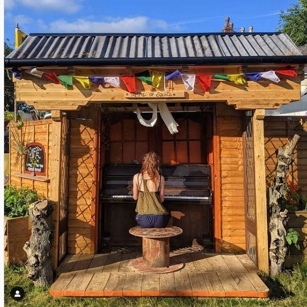Public piano in Manchester, England, United Kingdom