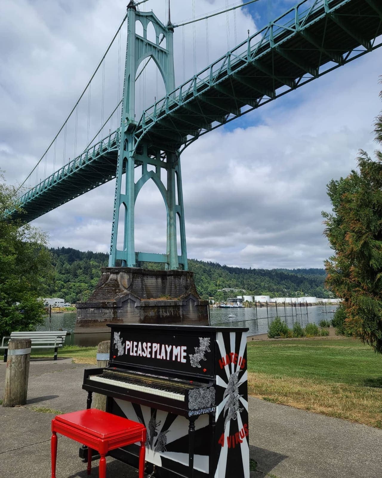 Photo of Cathedral Park at 8687, North Edison Street, Cathedral Park, Portland, Multnomah County, Oregon, 97203, United States. Sharing and teaching Kennedy the beauty of art and…