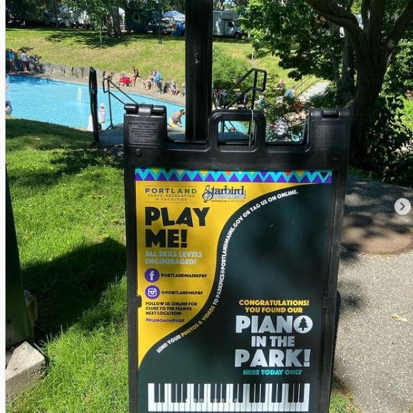 Public piano in Portland, Maine, United States