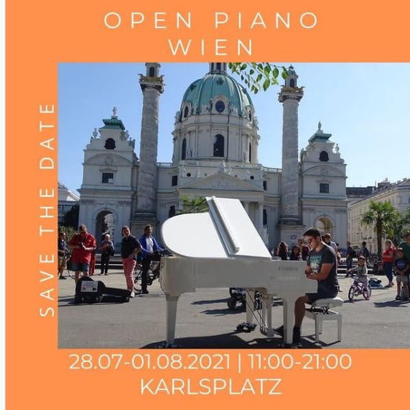 Photo of Karlsplatz at Hauptgebäude, 13, Karlsplatz, Freihausviertel, KG Wieden, Wieden, Vienna, 1040, Austria. WIEN: Schon mal direkt vor der Karlskirche Klavier…