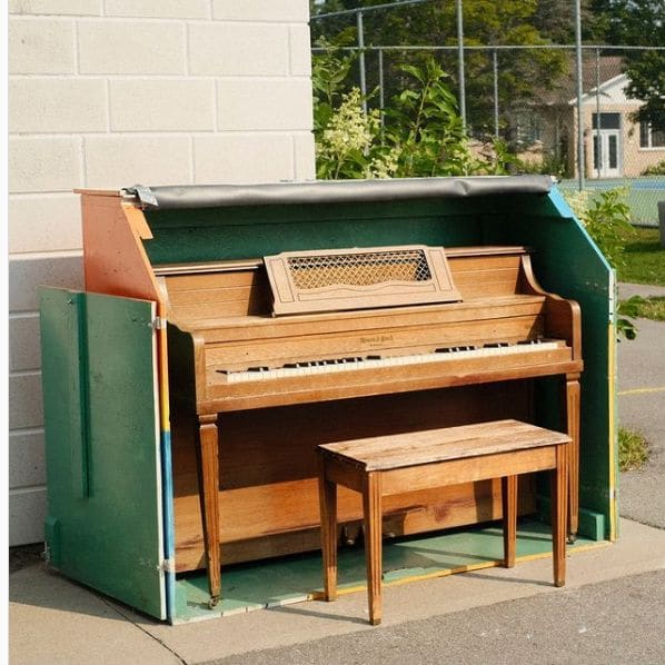 Public piano in Thérèse-De Blainville, Quebec, Canada