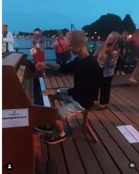 Public piano in Rostock, Mecklenburg-Vorpommern, Germany