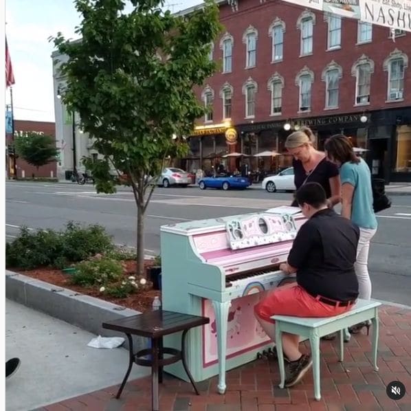 Public piano in Nashua, New Hampshire, United States