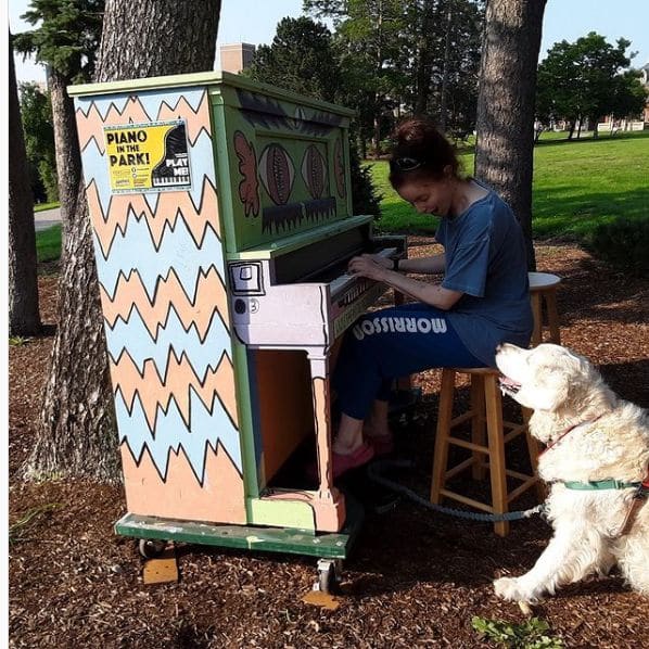 Public piano in Portland, Maine, United States