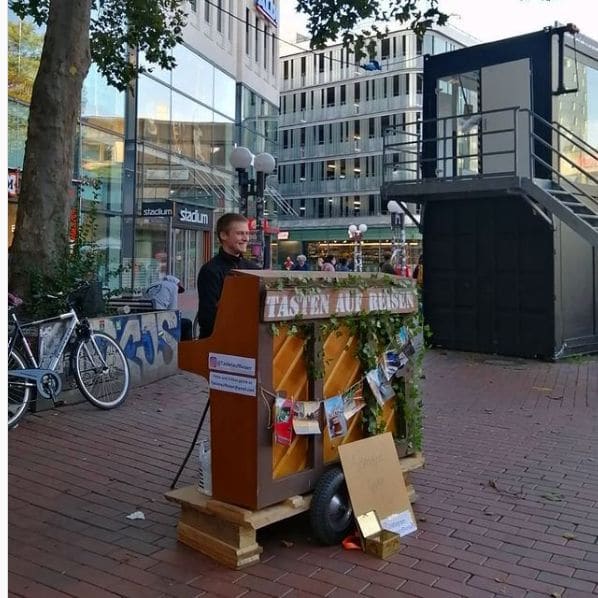 Public piano in Frankfurt, Hesse, Germany