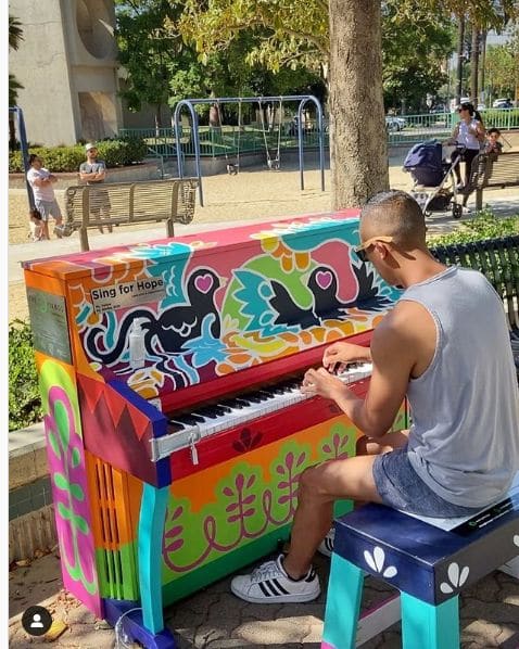Public piano in California, United States