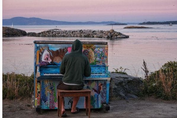 Public piano in Capital Regional District, British Columbia, Canada