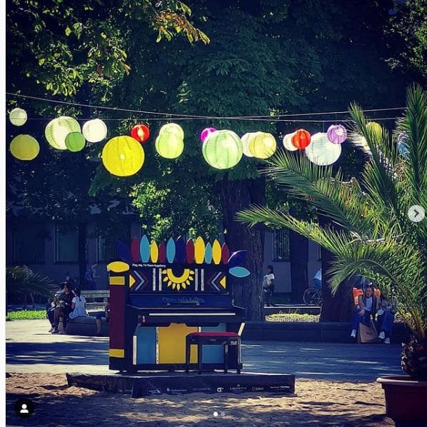 Public piano in Augsburg, Bavaria, Germany