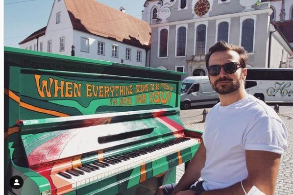 Public piano in Augsburg, Bavaria, Germany