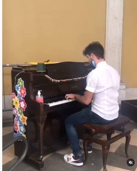 Public piano in Brescia, Lombardy, Italy