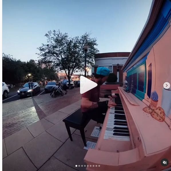 Public piano in Stamford, Connecticut, United States