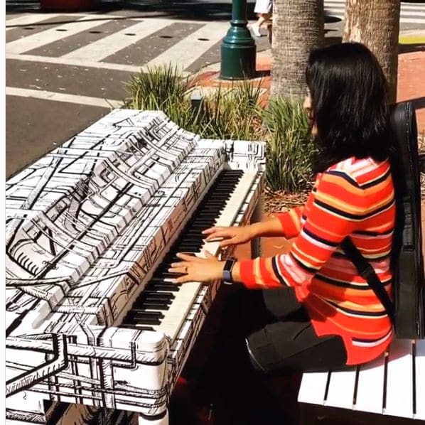 Public piano in Santa Barbara, California, United States