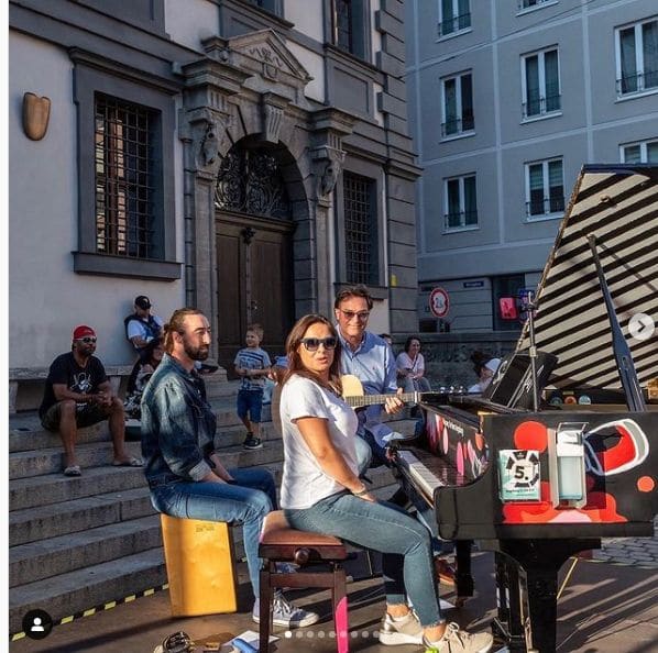 Public piano in Augsburg, Bavaria, Germany