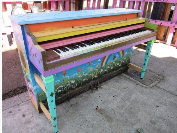Public piano in San Diego, California, United States