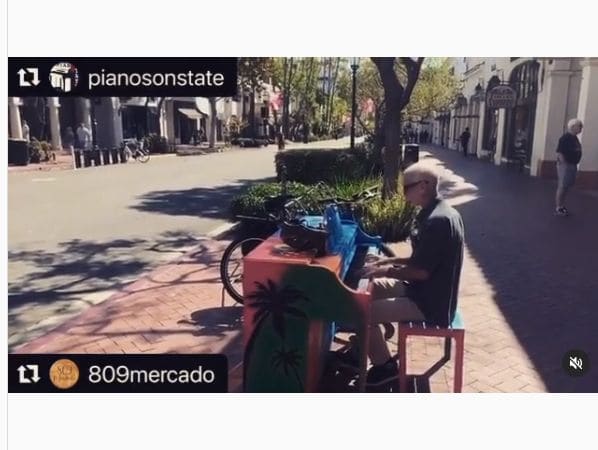 Public piano in Santa Barbara, California, United States