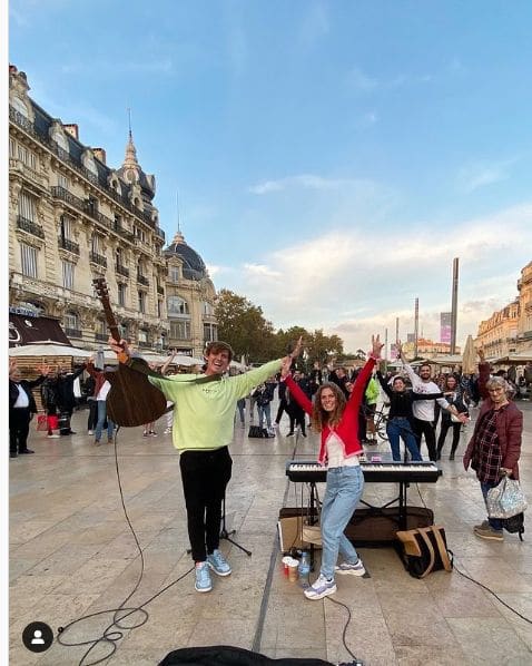 Public piano in Montpellier, Occitania, France