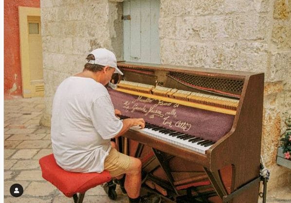 Public piano in Bari, Apulia, Italy